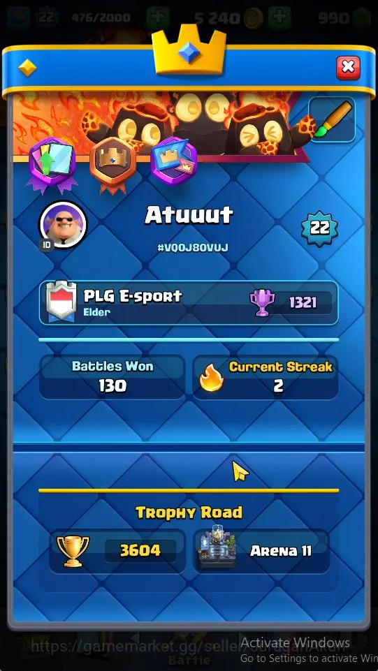 Clash Royale Accounts Lvl 22|Trophy 3604|KTL 9|Limited Skin| Card 68 | 2 image 5