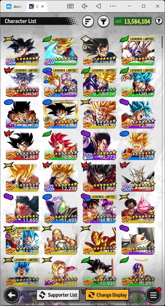 Dragon Ball Legends Accounts High-End Android | Lvl 147|13.5M Total Power|7 CC|5 UL|UL UIS Goku, SS Trunks, SS Goku, Vegeta 13