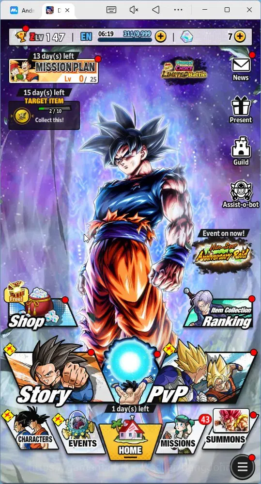 Dragon Ball Legends Accounts High-End Android | Lvl 147|13.5M Total Power|7 CC|5 UL|UL UIS Goku, SS Trunks, SS Goku, Vegeta 15
