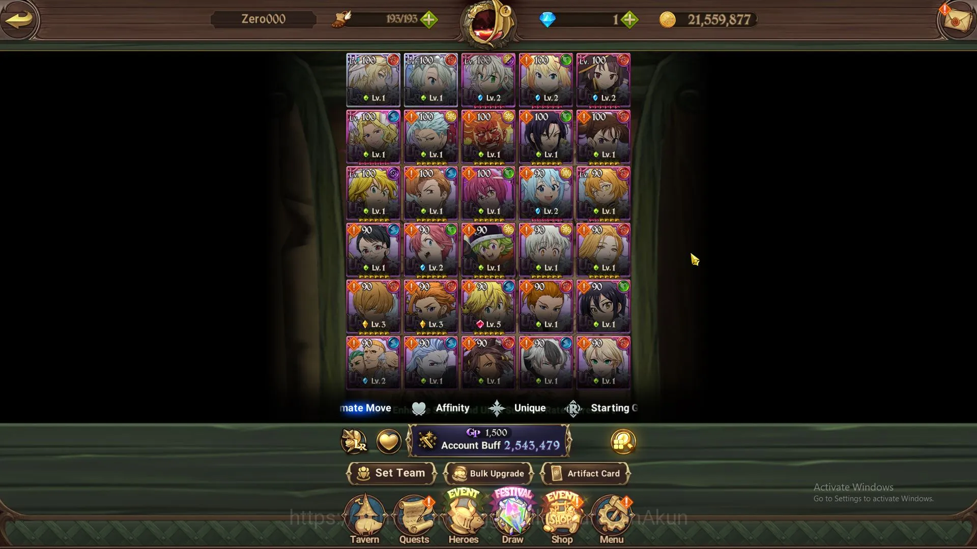 The Seven Deadly Sins: Grand Cross Accounts Midgame ASIA|2,5M CC|2 LR+8 UR+Full Collab 5