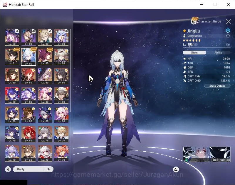Honkai Star Rail Accounts End Game ASIA|TL 70|13 Limited| [Aventurine, Jingliu, Firefly E1, Acheron, Black Swan]+Sign |MC 2