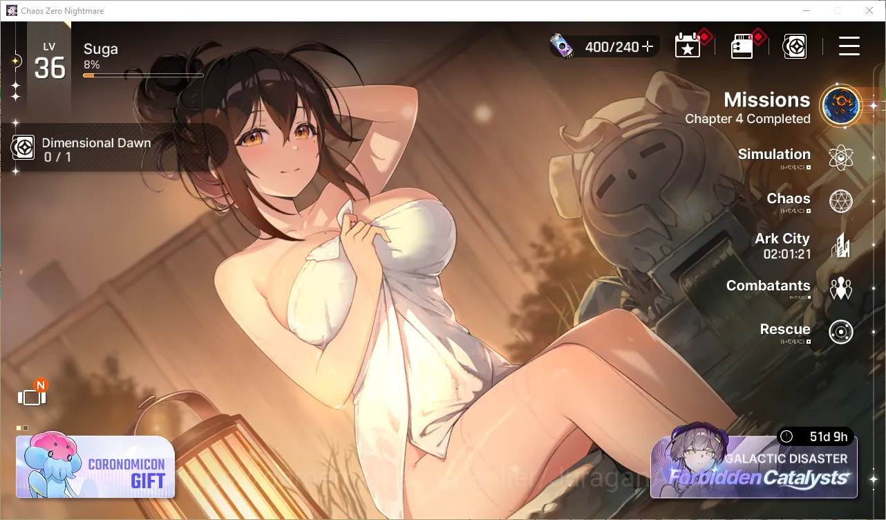 Chaos Zero Nightmare Accounts GLOBAL Lv36| 4.1k Cry| 8 SSR (Yuki,MeiLin,Renoa,Kh image 1