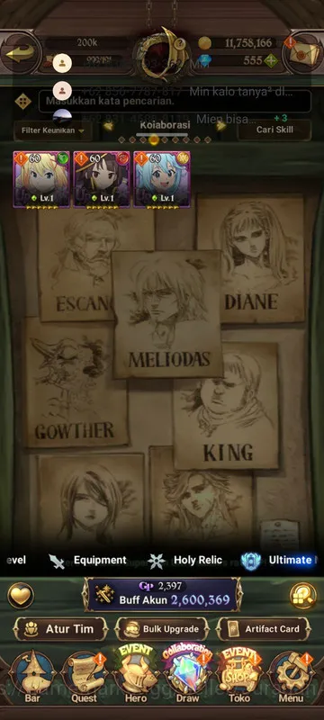 The Seven Deadly Sins: Grand Cross Accounts Midgame Asia |2,6M CC|2LR + 5UR + Collab Konosuba + 555 Gems 3