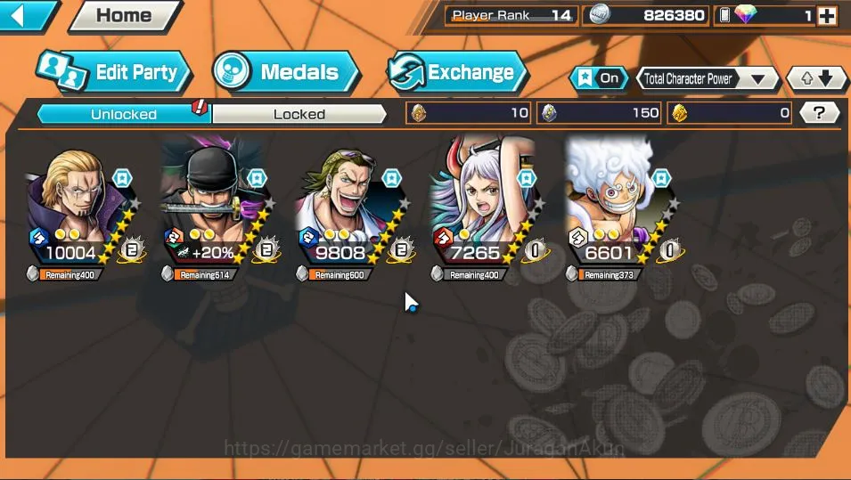 One Piece Bounty Rush Accounts Starter Global|3 META EX|Raid on Onigashima Roronoa Zoro,Kaido's Son Yamato,The 4 Emperors 5
