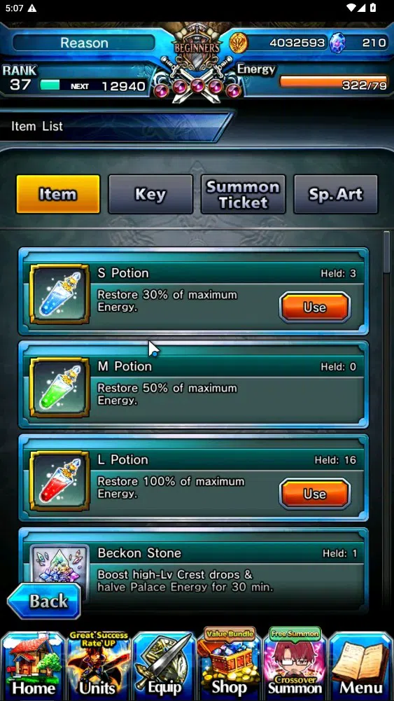 Grand Summoners Accounts Global | Rank 37 | 210 cc | 2 Ascend | Star Crest  image 2