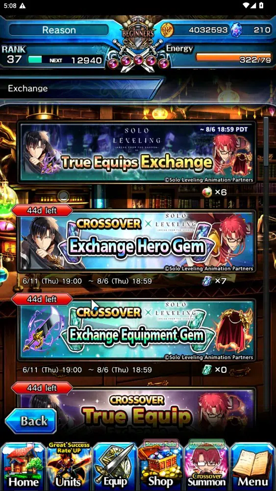 Grand Summoners Accounts Global | Rank 37 | 210 cc | 2 Ascend | Star Crest  image 7