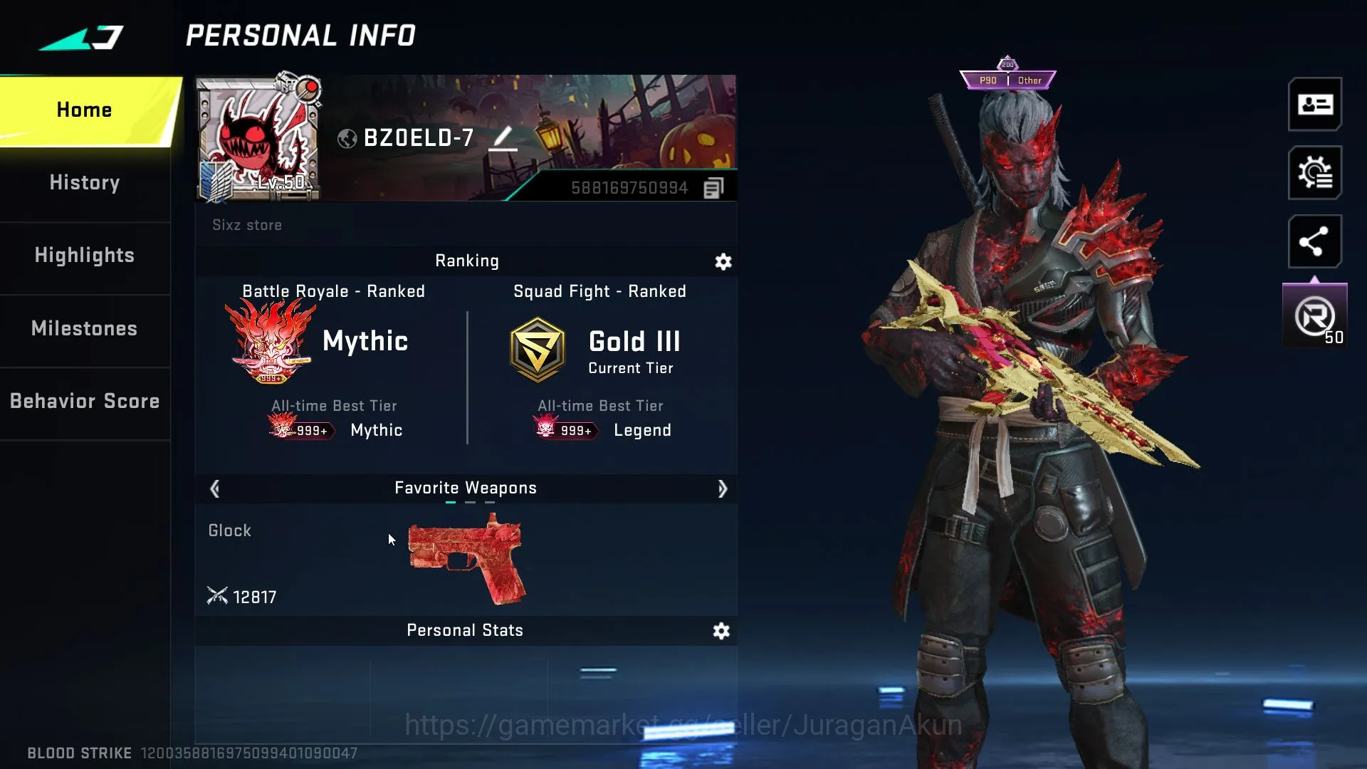 Blood Strike Accounts High-End Asia|3 ETERNAL(SCAR,P90,Galil)2MELE(Knife-Sanctum,Perdition)21 3