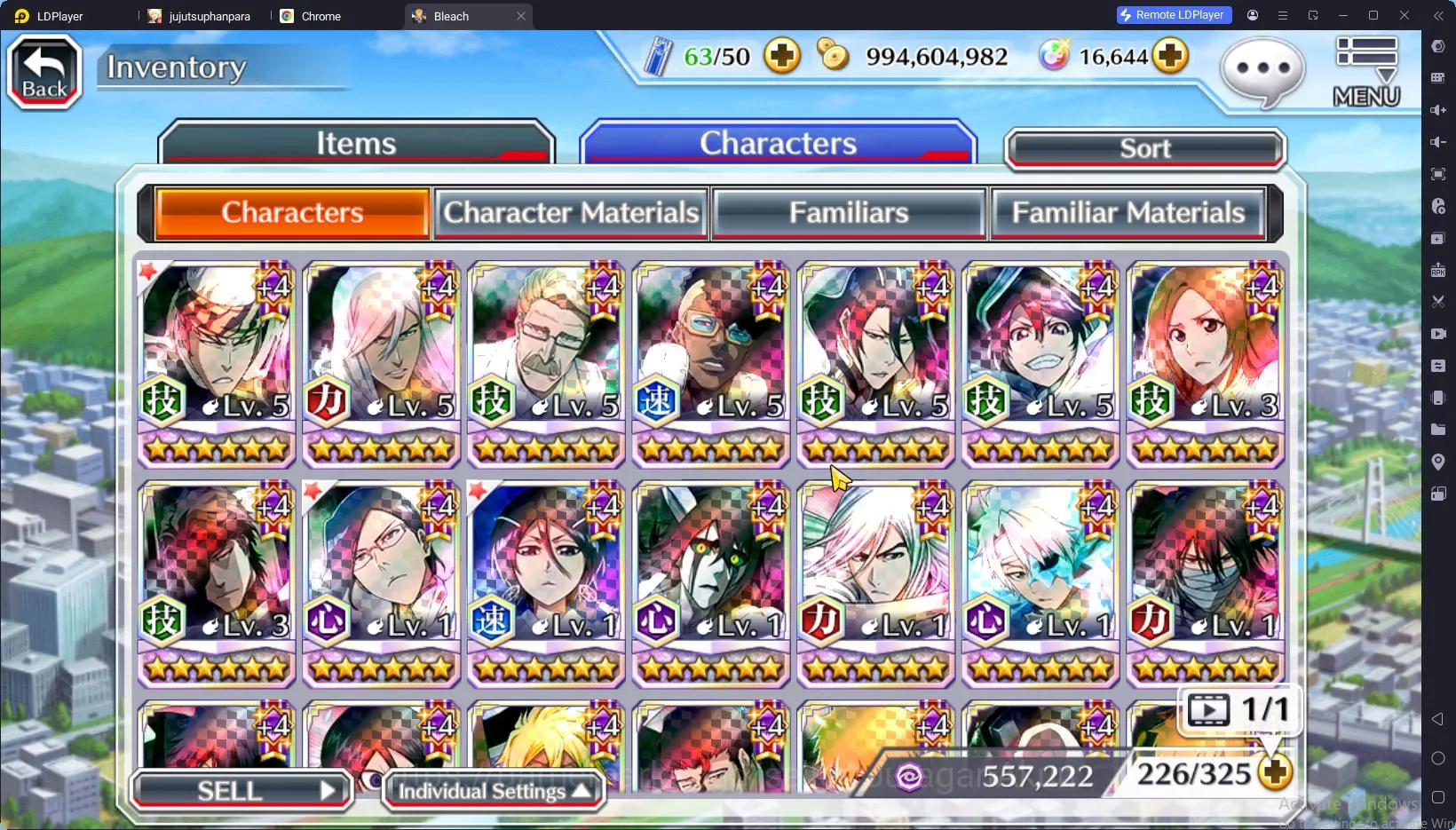 Bleach: Brave Souls Accounts Mid-Tier GLOBAL 16K Orb|6 Char 5/5(Renji TYBW25,Jushiro TYBW25,Etc) + Rukia 10th Anniv, Ichigo 4