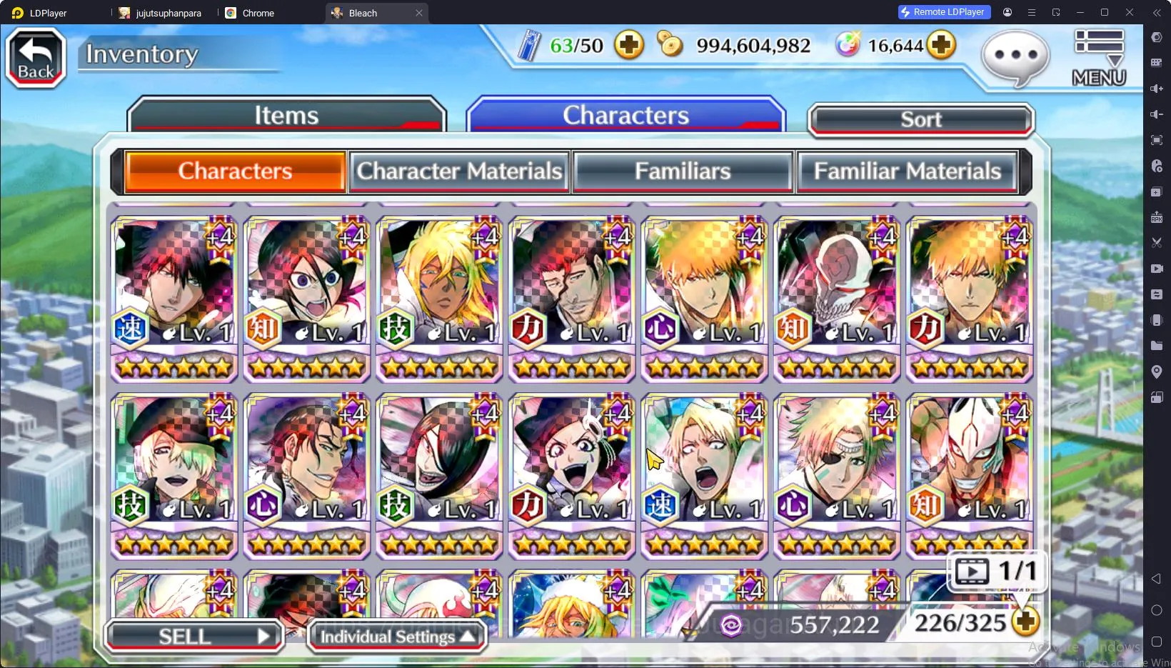 Bleach: Brave Souls Accounts Mid-Tier GLOBAL 16K Orb|6 Char 5/5(Renji TYBW25,Jushiro TYBW25,Etc) + Rukia 10th Anniv, Ichigo 5