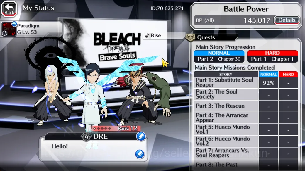 Bleach: Brave Souls High-End [GLOBAL]6 Char 5/5 (UryuTYBW25, Renji TYBW25, jush image 1