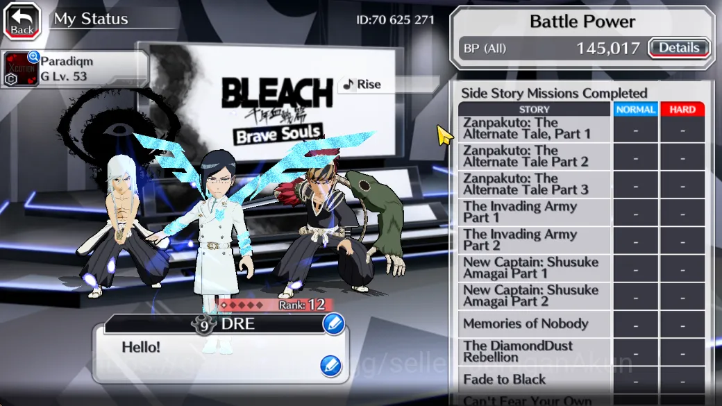 Bleach: Brave Souls Accounts High-End [GLOBAL]6 Char 5/5 (UryuTYBW25, Renji TYBW25, jushiro TYBW25, robert TYBW24, oh-Etsu 4