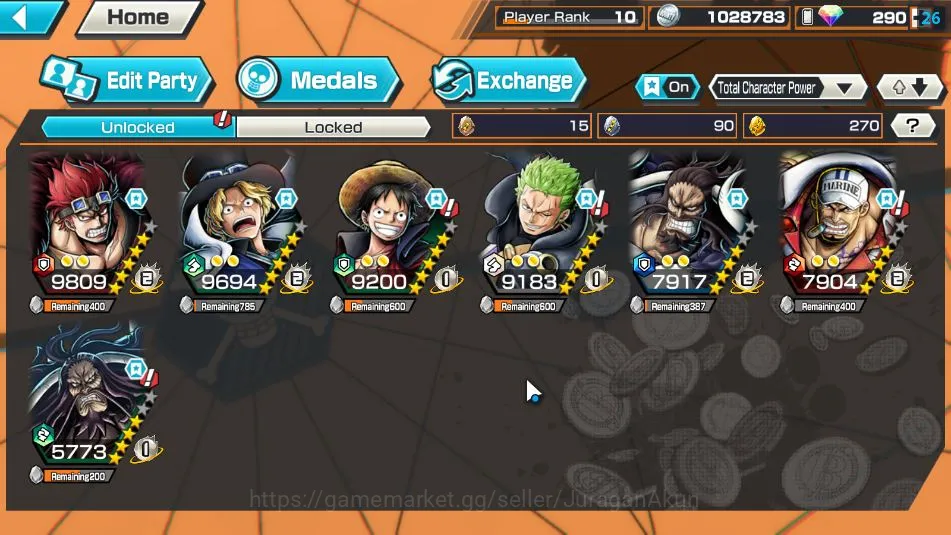 One Piece Bounty Rush Accounts Global| 3 META EX|Fleet Admiral Akainu,Flame Emper image 4