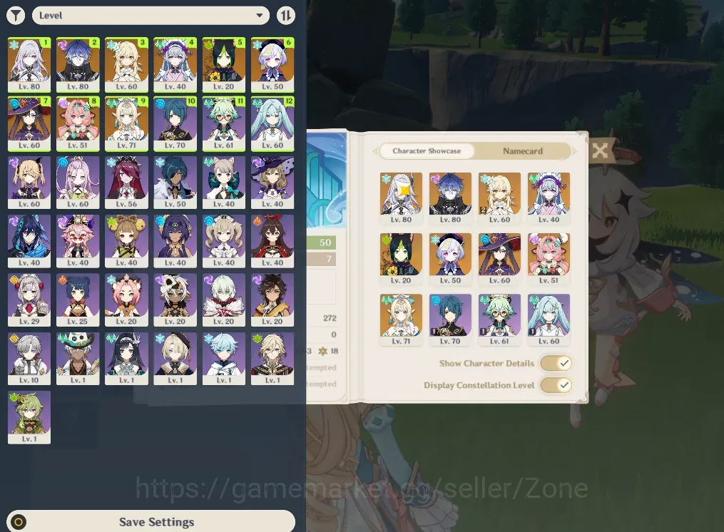 Genshin Impact Accounts Others ASIA|AR 50|4 limited Skirk Sign,Vesna Sign,Flins,Varesa+4*5:Qiqi,MMizuki|,Tighnari|3*5 1