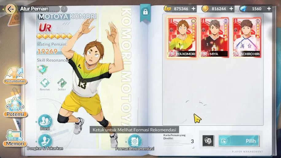 HAIKYU!! FLY HIGH Accounts SEA|Lvl 43|1,5K DM|3 UR [Osamu+Memo,Motoya,Hirugami]+10 3