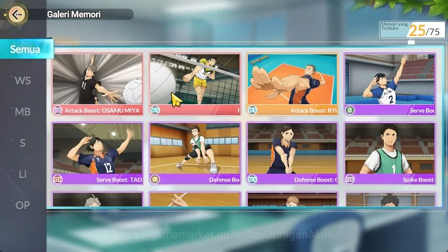 HAIKYU!! FLY HIGH Accounts SEA|Lvl 43|1,5K DM|3 UR [Osamu+Memo,Motoya,Hirugami]+10 4
