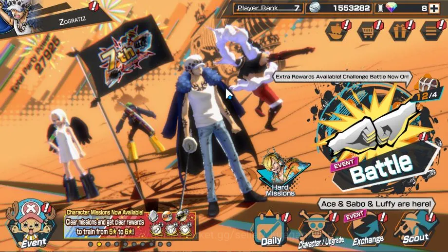 One Piece Bounty Rush Accounts Global|5 META EX|Win Trafalgar Law, Seraphim S-Sna image 1
