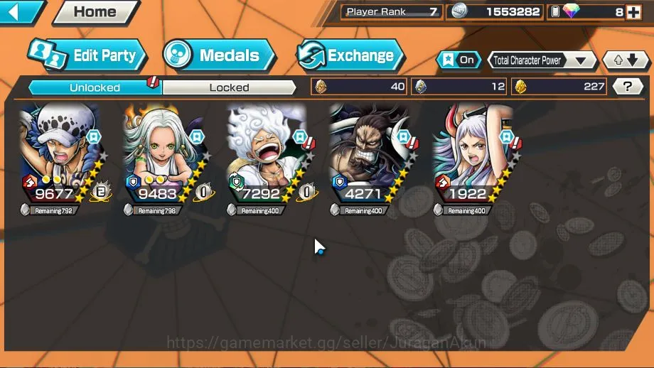 One Piece Bounty Rush Accounts Global|5 META EX|Win Trafalgar Law, Seraphim S-Sna image 4