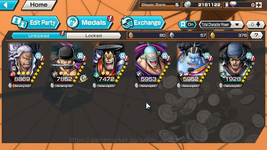 One Piece Bounty Rush Accounts Global |3 META EX|Raid Onigashima Zoro,Daimyo of K image 3