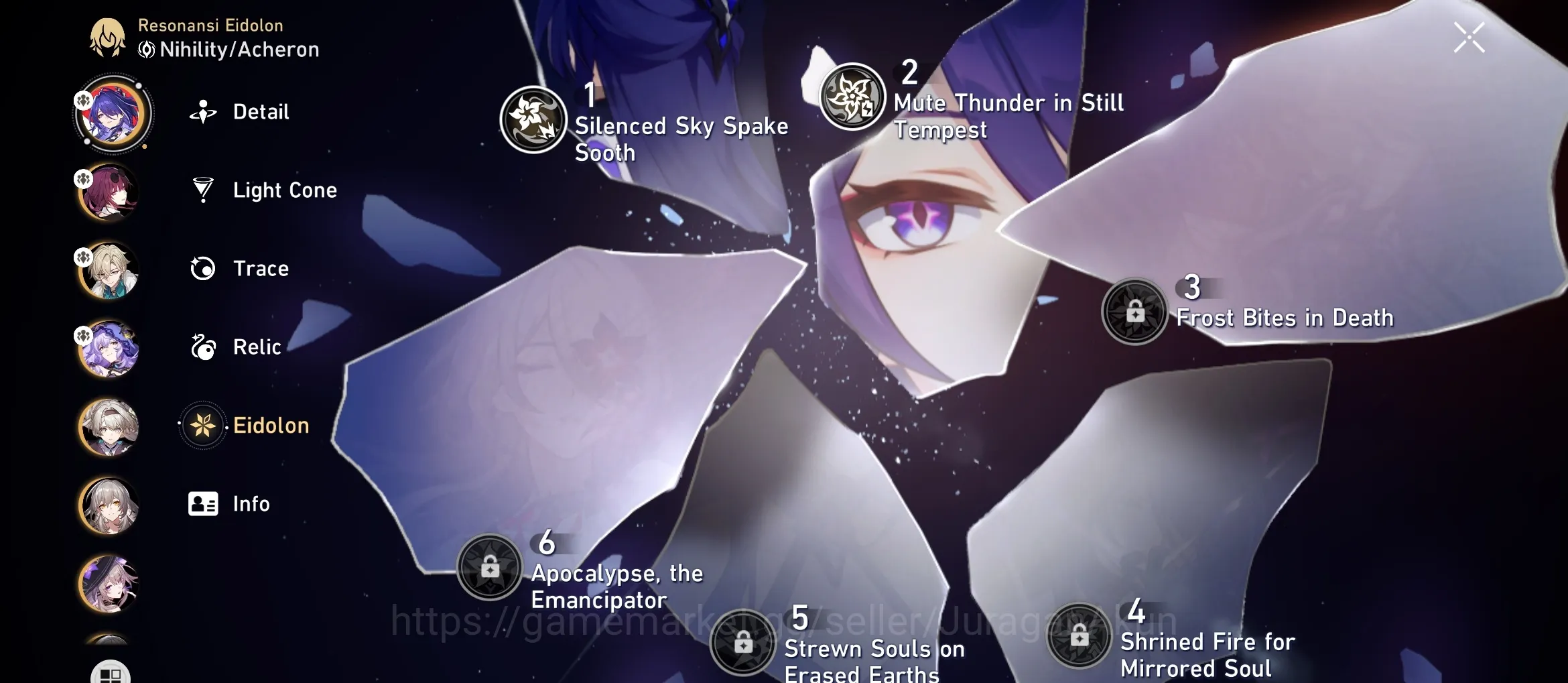 Honkai Star Rail Accounts End Game Asia [TL69] 8 Limited (Acheron E2+Sign, The Herta+Sign, Kafka+Sign, + 1 Golden Companion 3
