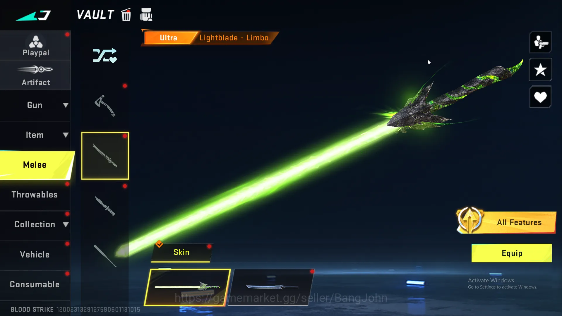 Blood Strike Accounts Others "Eternal ak47 lvl 3 | eternal kag-6 lvl 3 | ultra dual blades | ultra lightblades ultra pickaxe 17