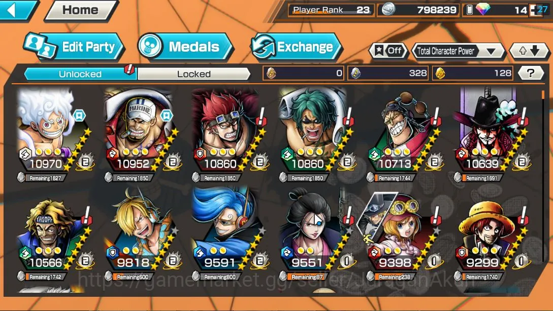 One Piece Bounty Rush Accounts Global| 6META EX|4 Emperors Luffy,Admiral Fleet Za image 2