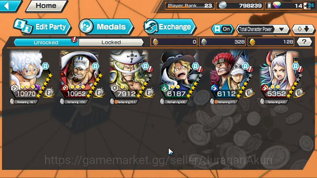 One Piece Bounty Rush Accounts Global| 6META EX|4 Emperors Luffy,Admiral Fleet Za image 3