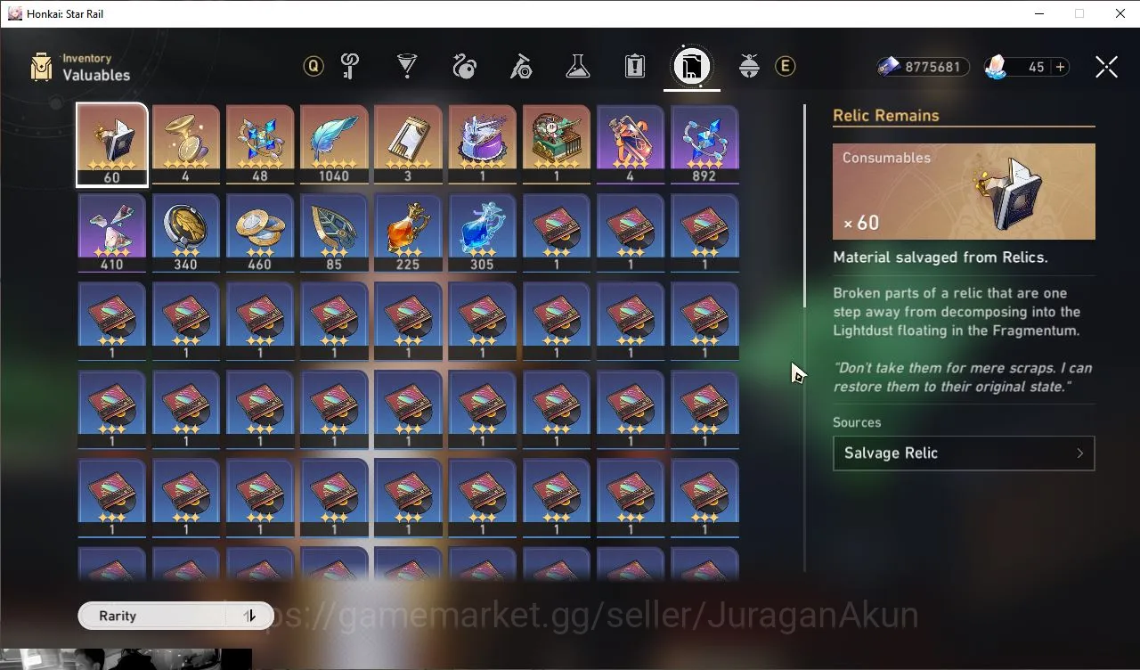 Honkai Star Rail Accounts Mid Game ASIA|TL70|11 Limited [The 4