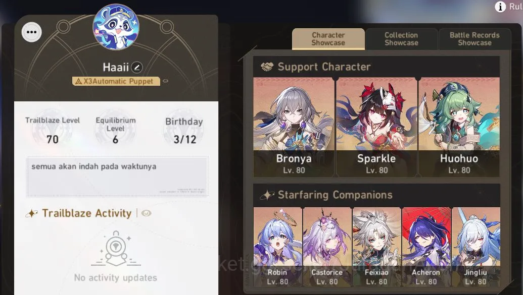 Honkai Star Rail End Game ASIA|TL70+Genshin|15 Limited [(Huohuo,Acheron,Feix image 1
