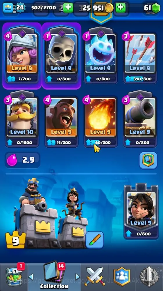 Clash Royale Accounts Lvl 24|Trophy 3525|KTL 9|Limited Skin Emote|Card 6 image 3
