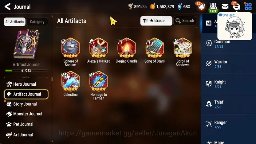 Epic Seven Accounts Mid-Tier Global Unverif|Fresh Starter|ML AstromancerElena,DD 3