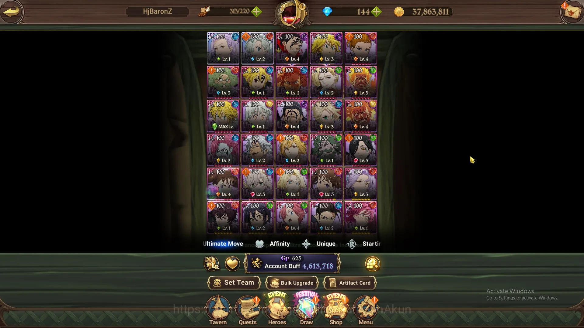 The Seven Deadly Sins: Grand Cross Accounts Midgame ASIA|4,6M CC|2 LR+4 UR+114 2