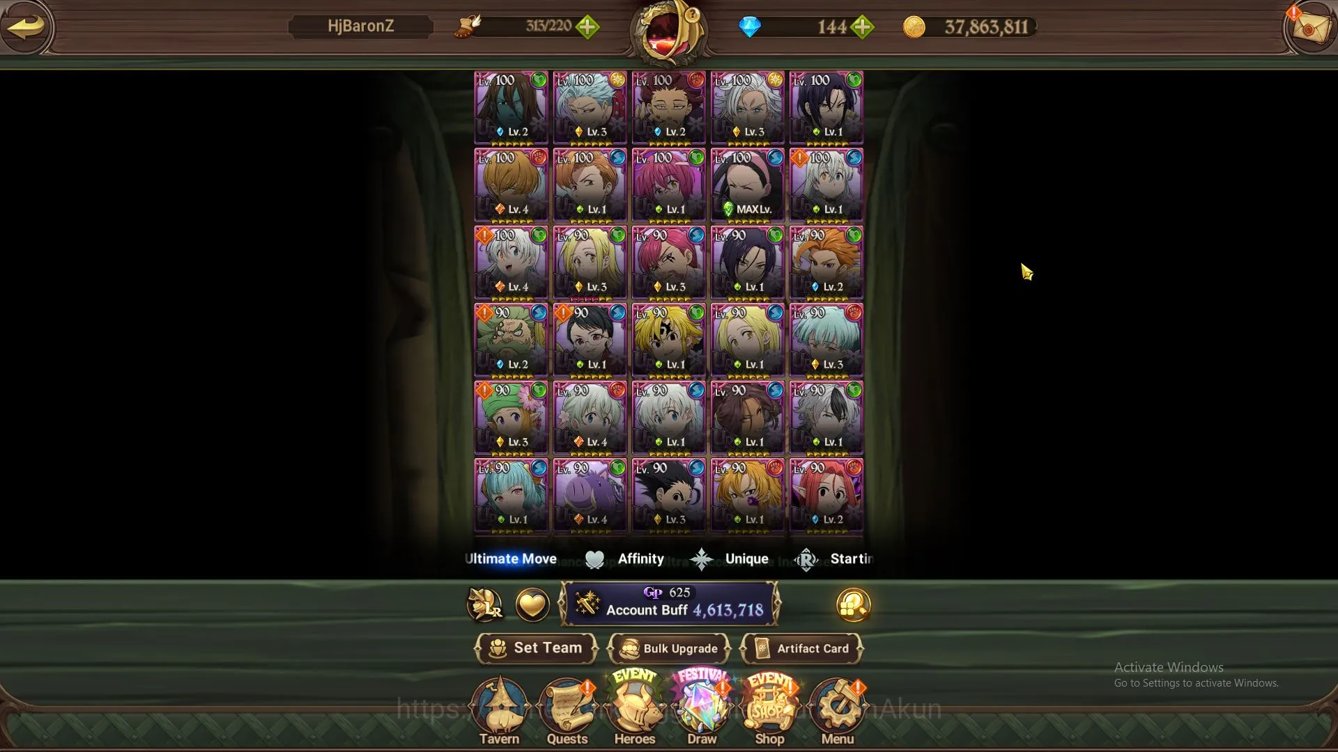 The Seven Deadly Sins: Grand Cross Accounts Midgame ASIA|4,6M CC|2 LR+4 UR+114 3
