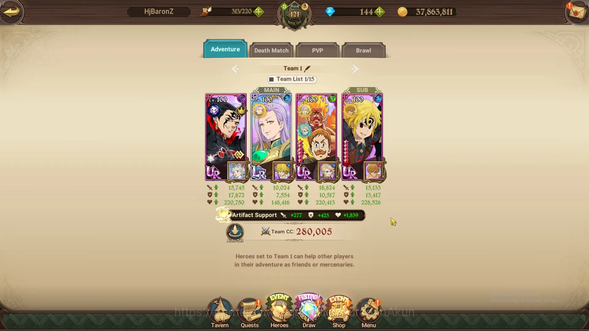 The Seven Deadly Sins: Grand Cross Accounts Midgame ASIA|4,6M CC|2 LR+4 UR+114 4