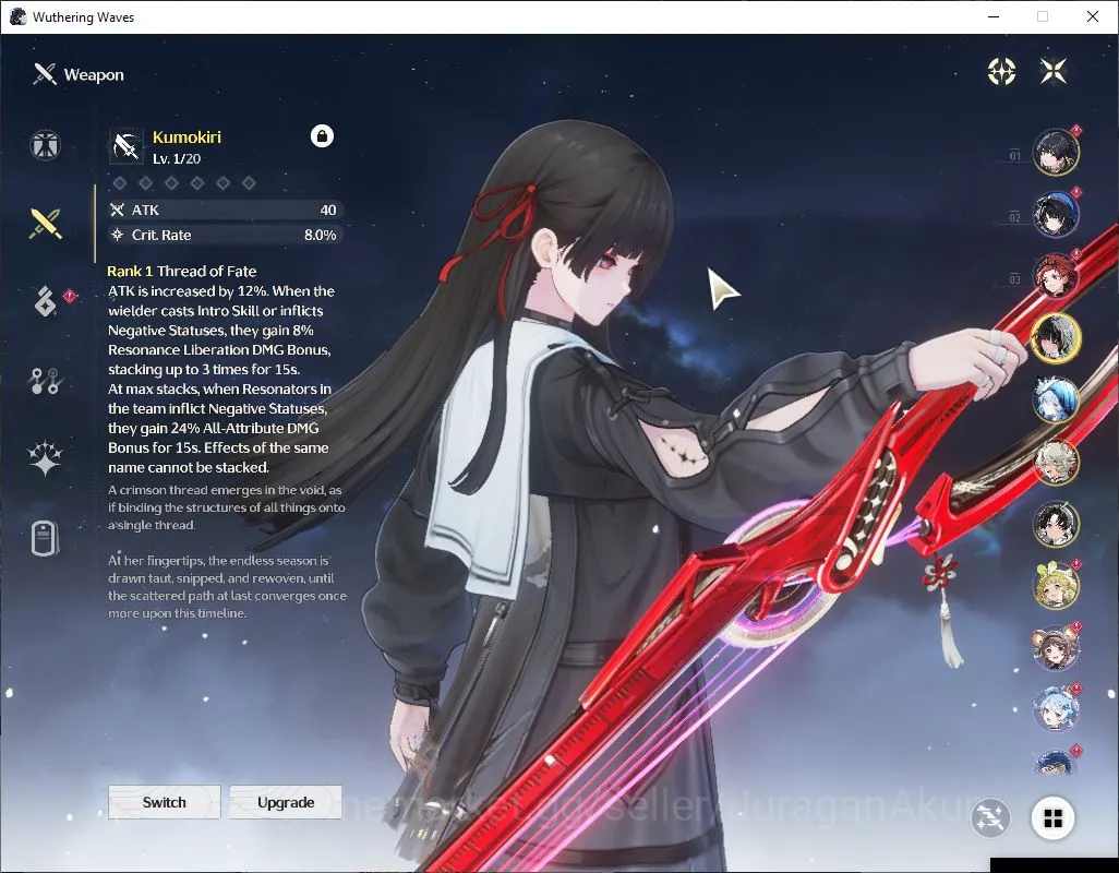 Wuthering Waves Accounts Starter NA|UL 45| 2 Limited [Chisa+Sign, Shorekeeper+Sign] |3 Std [Lingyang Etc]|DB 25|MC 5