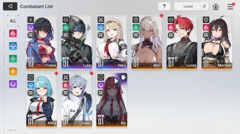 Chaos Zero Nightmare Accounts GLOBAL Lv05|2k Crystal 2 SSR(Luke Haru) 7SR(MikaM2,OwenM3,Lucas,Maribell,etc)4SR 2