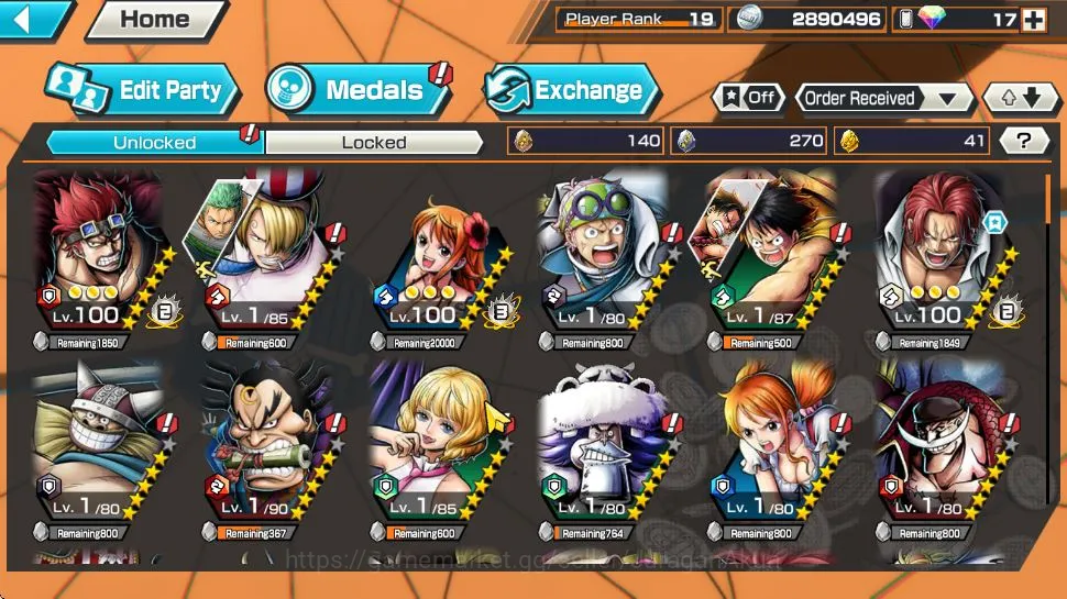 One Piece Bounty Rush Accounts Mid-Tier Global|7 META EX[Kuzan,Linlin,Olin the Oiran,Zephyr,Sakazuki,FRShanks,Divine 4