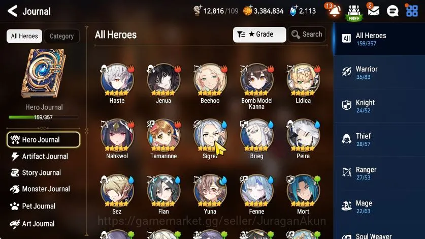 Epic Seven Accounts Mid-Tier Asia Unverif|BestForPvP|16ML 3