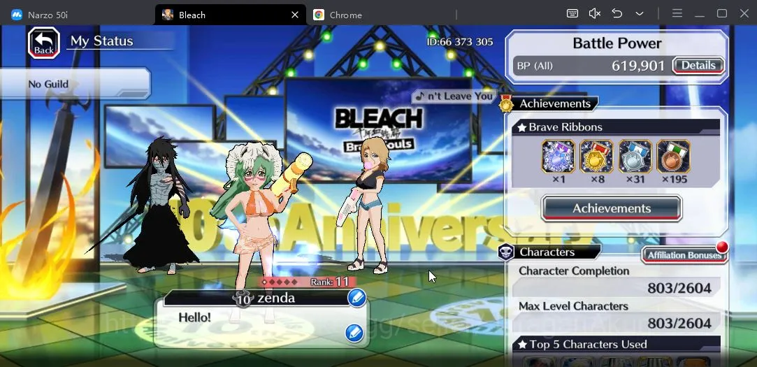 Bleach: Brave Souls Accounts [GLOBAL] 30K Orbs |FreshStory| Nelliel+Rangiku Swi image 3