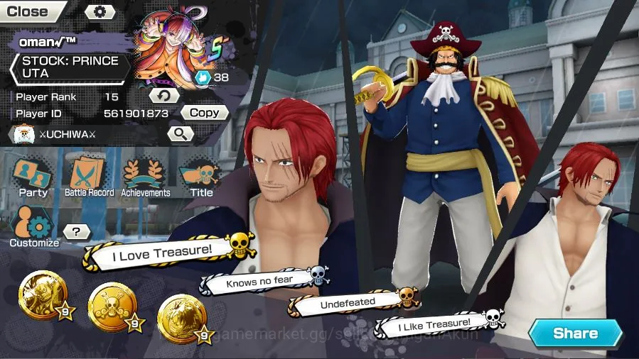 One Piece Bounty Rush Accounts Mid-Tier Global|6 META EX[Shanks FR,Shanks,Yamato,Sakazuki,Kuzan,Roger]Rank 15|Log 3