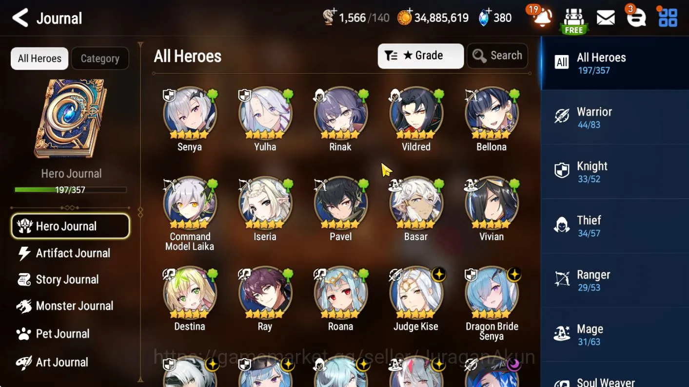 Epic Seven Starter Asia verif|13ML(Candy,NMLuna,Ayufine,Zio,etc)Limit image 1