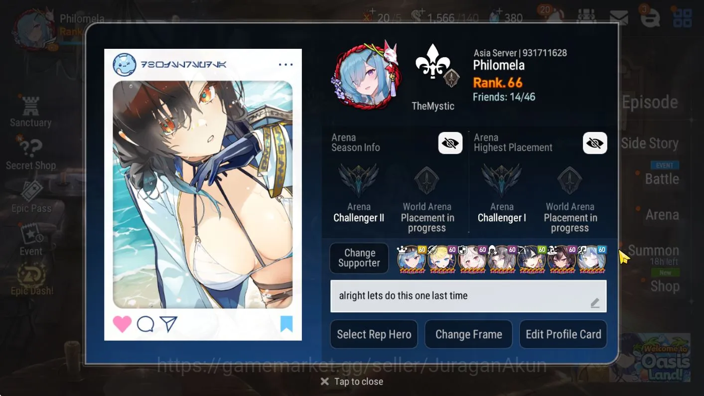 Epic Seven Accounts Starter Asia verif|13ML(Candy,NMLuna,Ayufine,Zio,etc)Limited 6