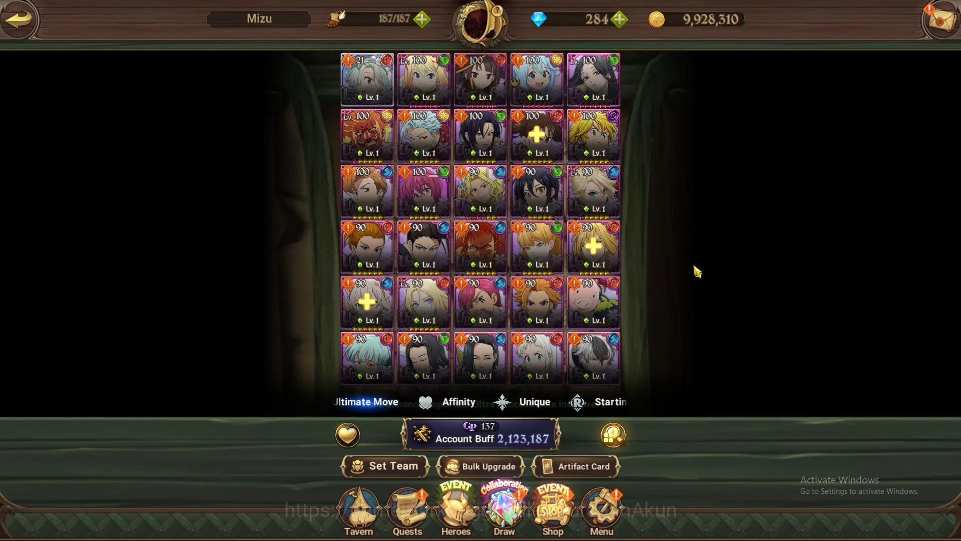 The Seven Deadly Sins: Grand Cross Accounts ASIA|2,1M CC|1 LR+2 UR+Konosuba Collab+284 Gems|El image 2
