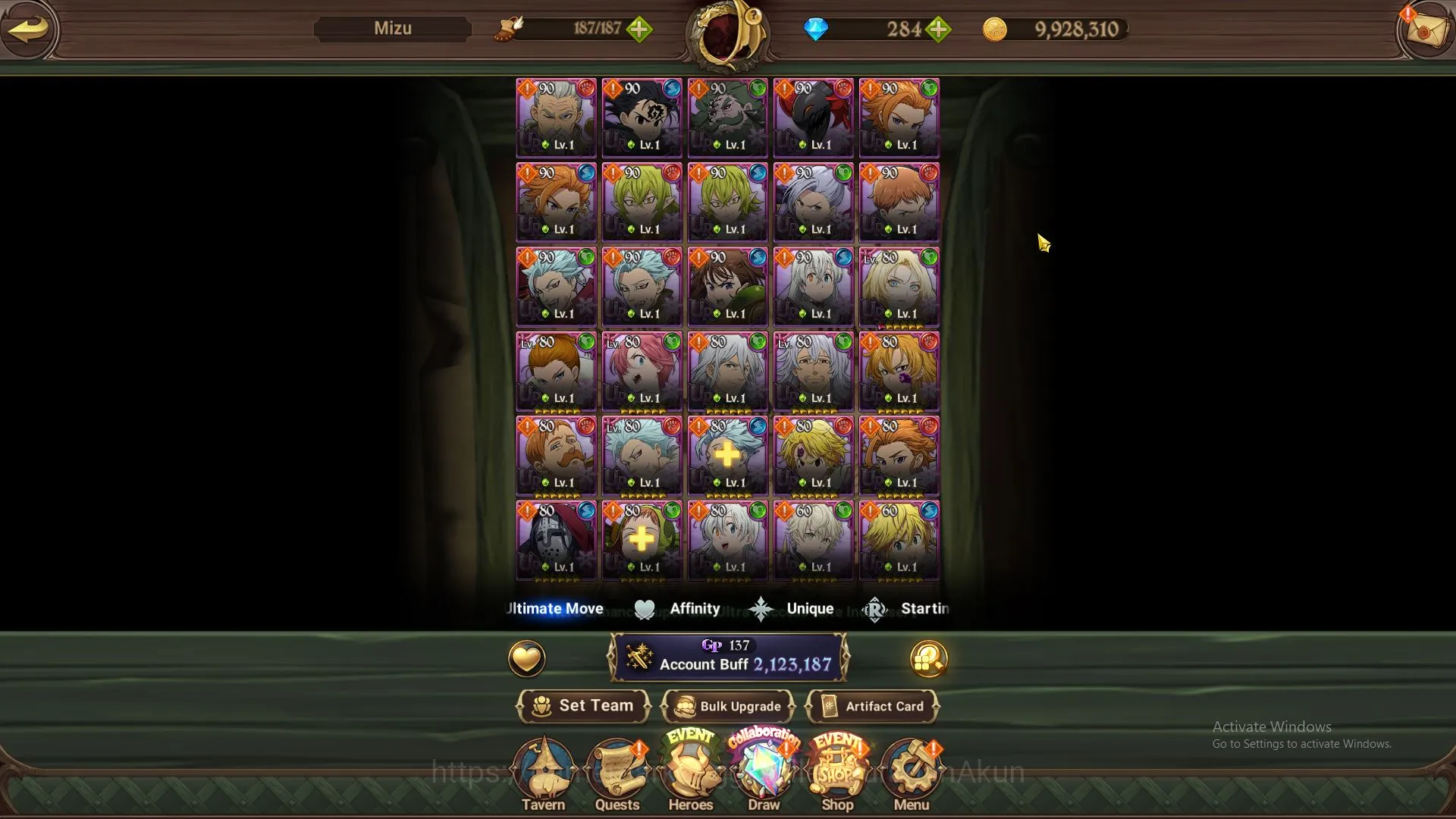 The Seven Deadly Sins: Grand Cross Accounts ASIA|2,1M CC|1 LR+2 UR+Konosuba Collab+284 Gems|El image 3