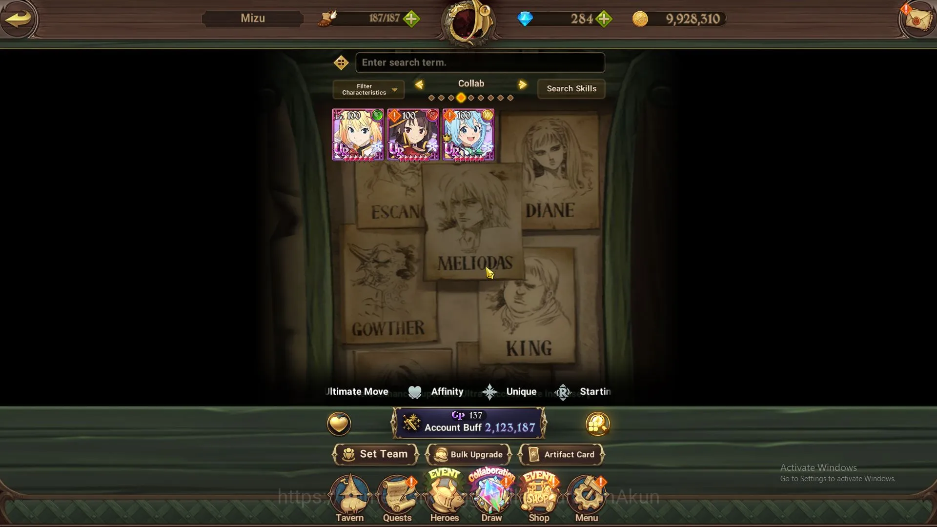 The Seven Deadly Sins: Grand Cross Accounts ASIA|2,1M CC|1 LR+2 UR+Konosuba Collab+284 Gems|El image 5