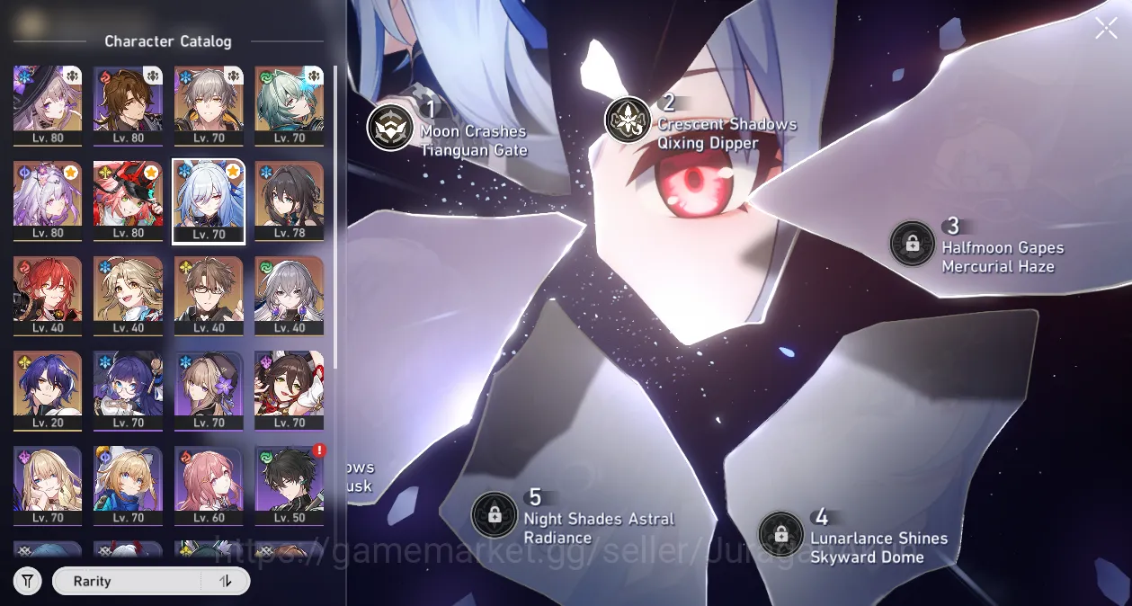 Honkai Star Rail Accounts Mid Game ASIA [TL65] 7 Limited (Castorice+Sign, The Herta+Sign,Anaxa,Jingliu 3