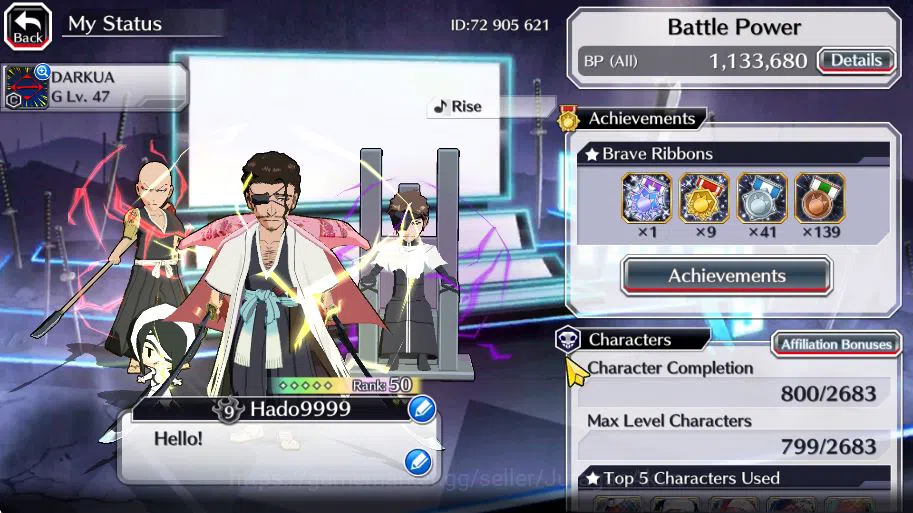 Bleach: Brave Souls Accounts [Global]BP 1,1M|10 MT[TYBW26(Aizen,Ikkaku,Shunsui) image 2