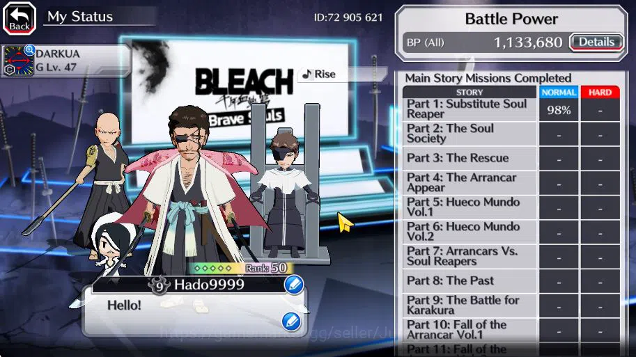 Bleach: Brave Souls Accounts [Global]BP 1,1M|10 MT[TYBW26(Aizen,Ikkaku,Shunsui) image 3