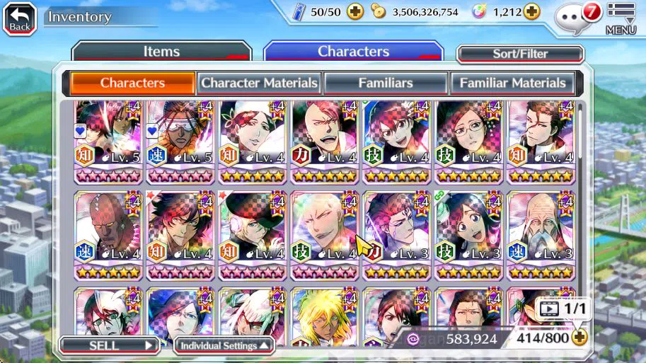Bleach: Brave Souls Accounts [Global]BP 1,1M|10 MT[TYBW26(Aizen,Ikkaku,Shunsui) image 7