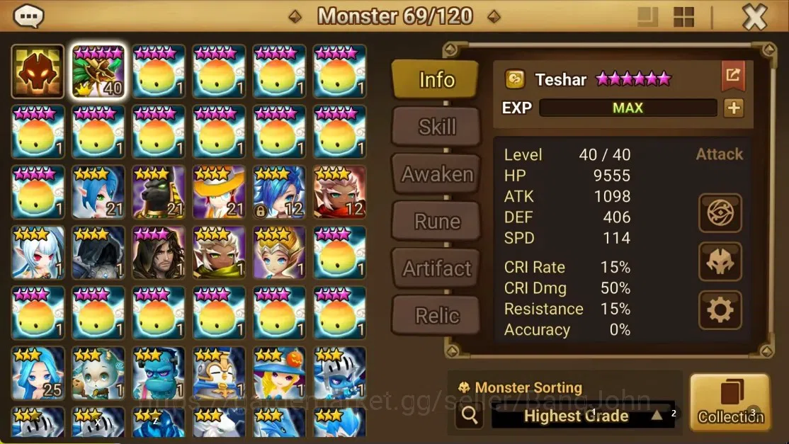 Summoners War: Sky Arena Accounts GLOBAL | NB 5 TESHAR,Starter Gacha 115 12Y+160 11Y image 2
