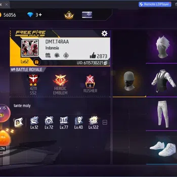 Free Fire Accounts Indonesia | 2 EVO (MP5 Lv4,MP40 Lv2)| M1887-Emerald Power,Mamba Gnaw | 3 Rampage Bundle | Check SS FF881B